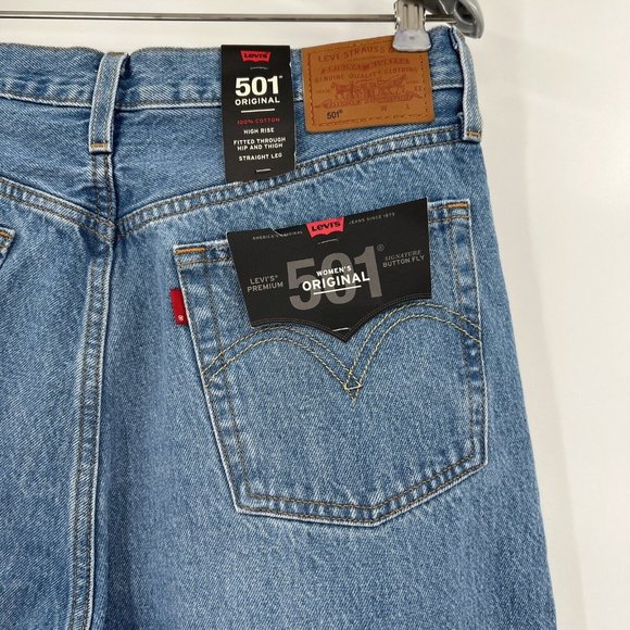 Levi's Women's Premium 501 High Rise Straight Jean Distressed Athens Crown 30x30 - Picture 8 of 10